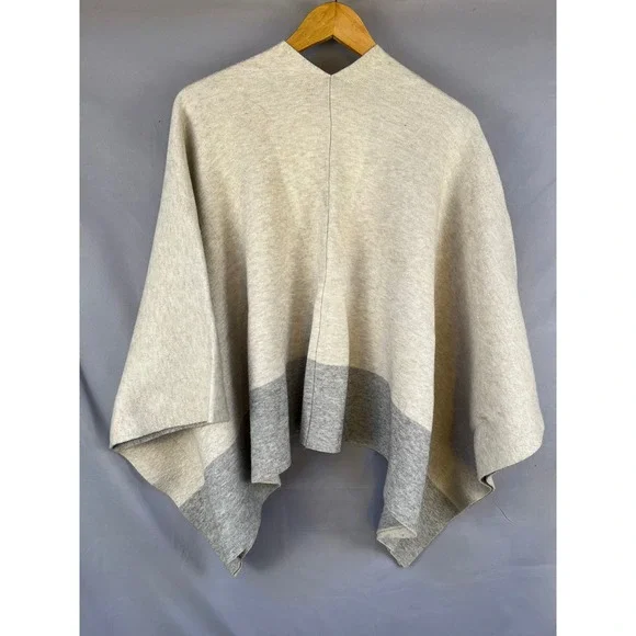 LOFT Womens Two-Tone Reversable Color Block Shawl Wrap Cardigan - Picture 2 of 3